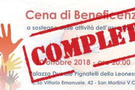 Cena di Beneficenza – 20 ottobre 2018 – Completo