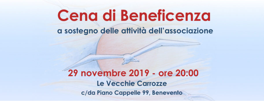 CENA DI BENEFICENZA – 29 NOVEMBRE 2019
